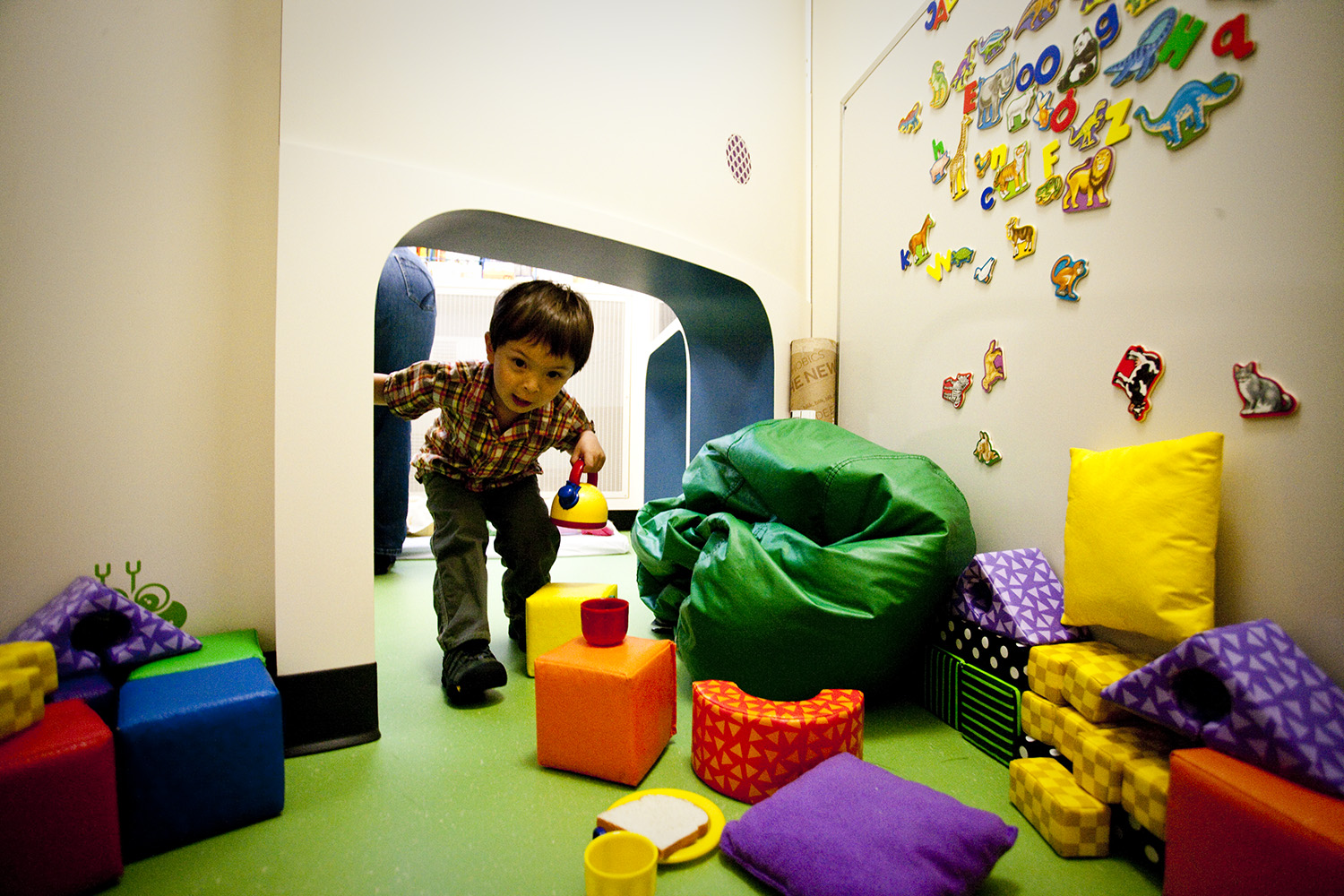 Little boy in a playroom