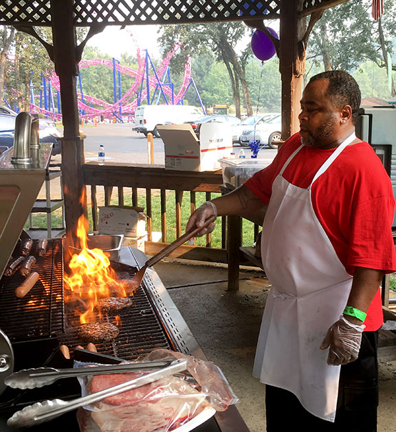 Man cooking on a bbq